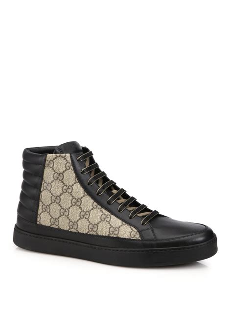 black gucci high tops leather|gucci supreme high top black.